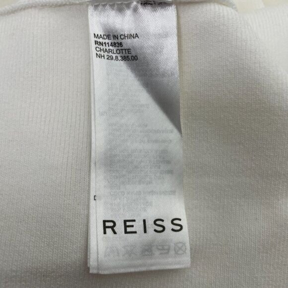 Reiss Charlotte Flippy Knitted Ruffle Hem Fit & Flare Mini Sweater Dress White L - Picture 8 of 15
